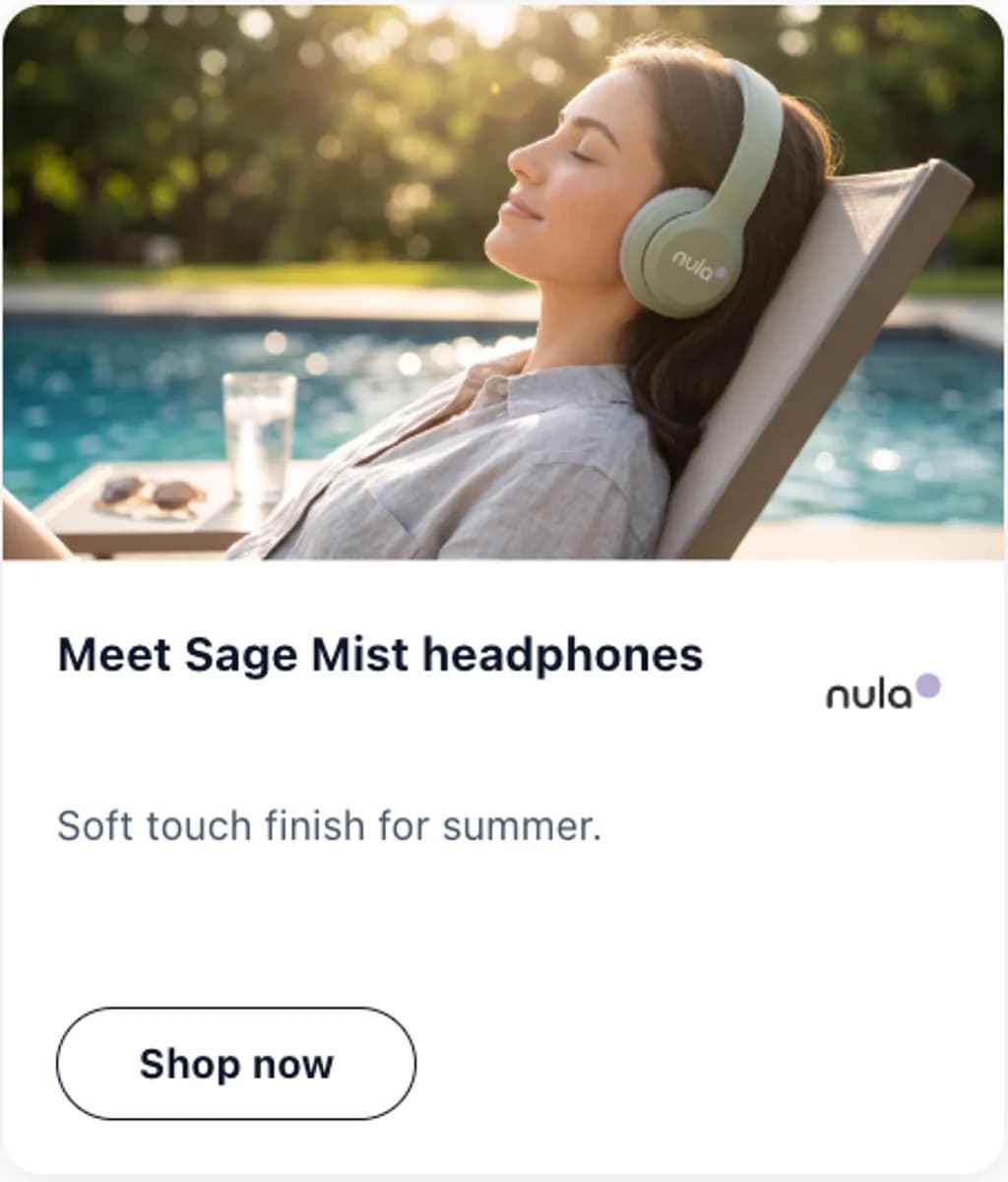 Nula ad creative reading soft touch finish for summer with a shop now button