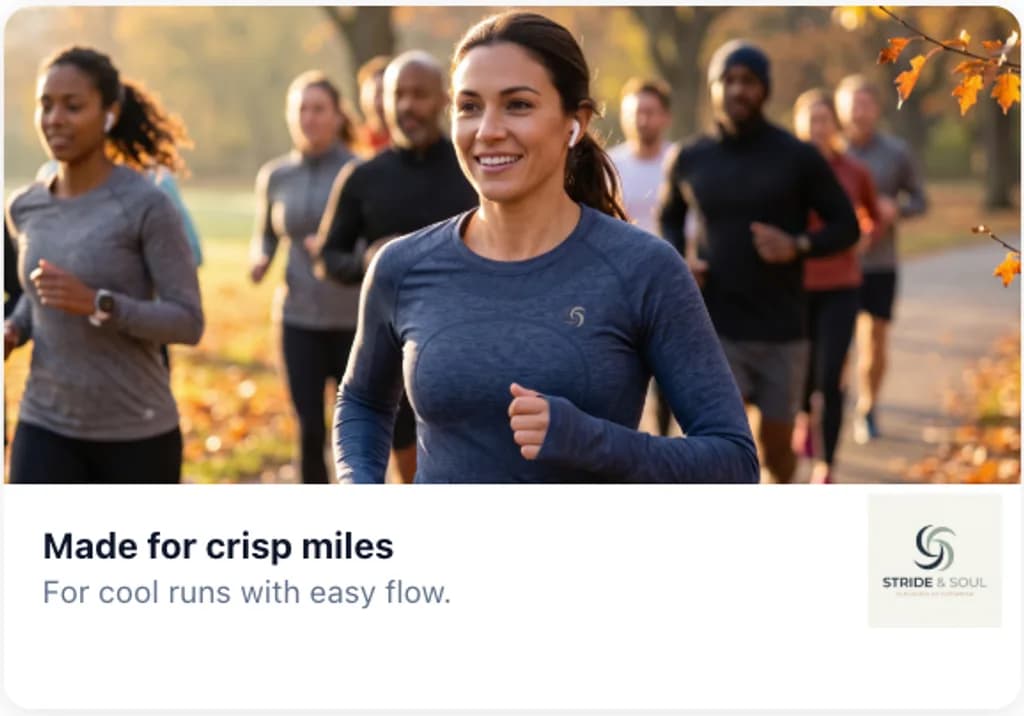 Stride and Soul banner ad creative reading made for crisp miles