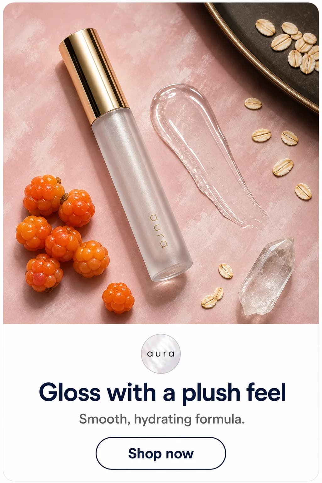 Aura lip gloss ad creative