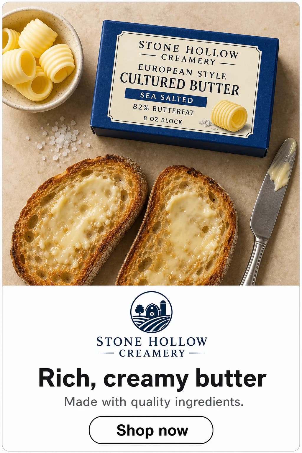 Cultured butter ad creative