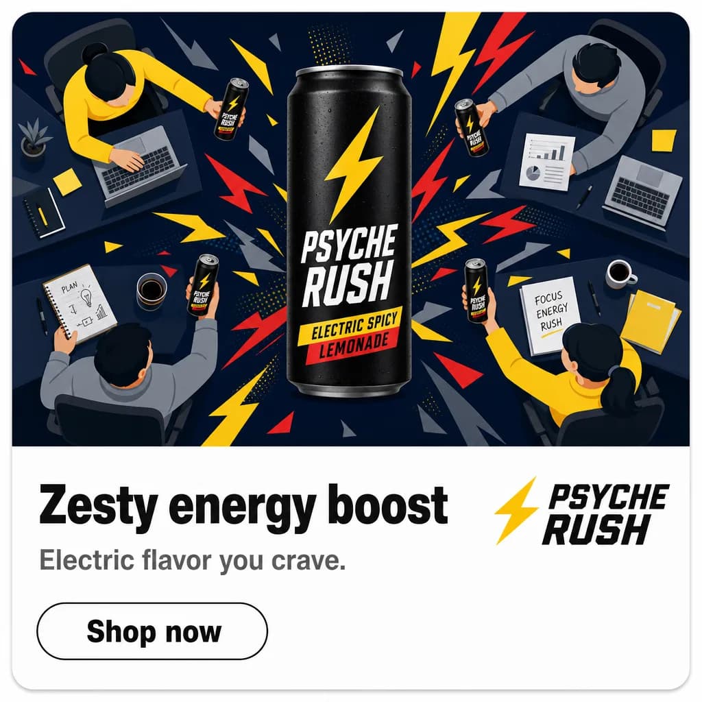 Illustrated Psyche Rush ad creative