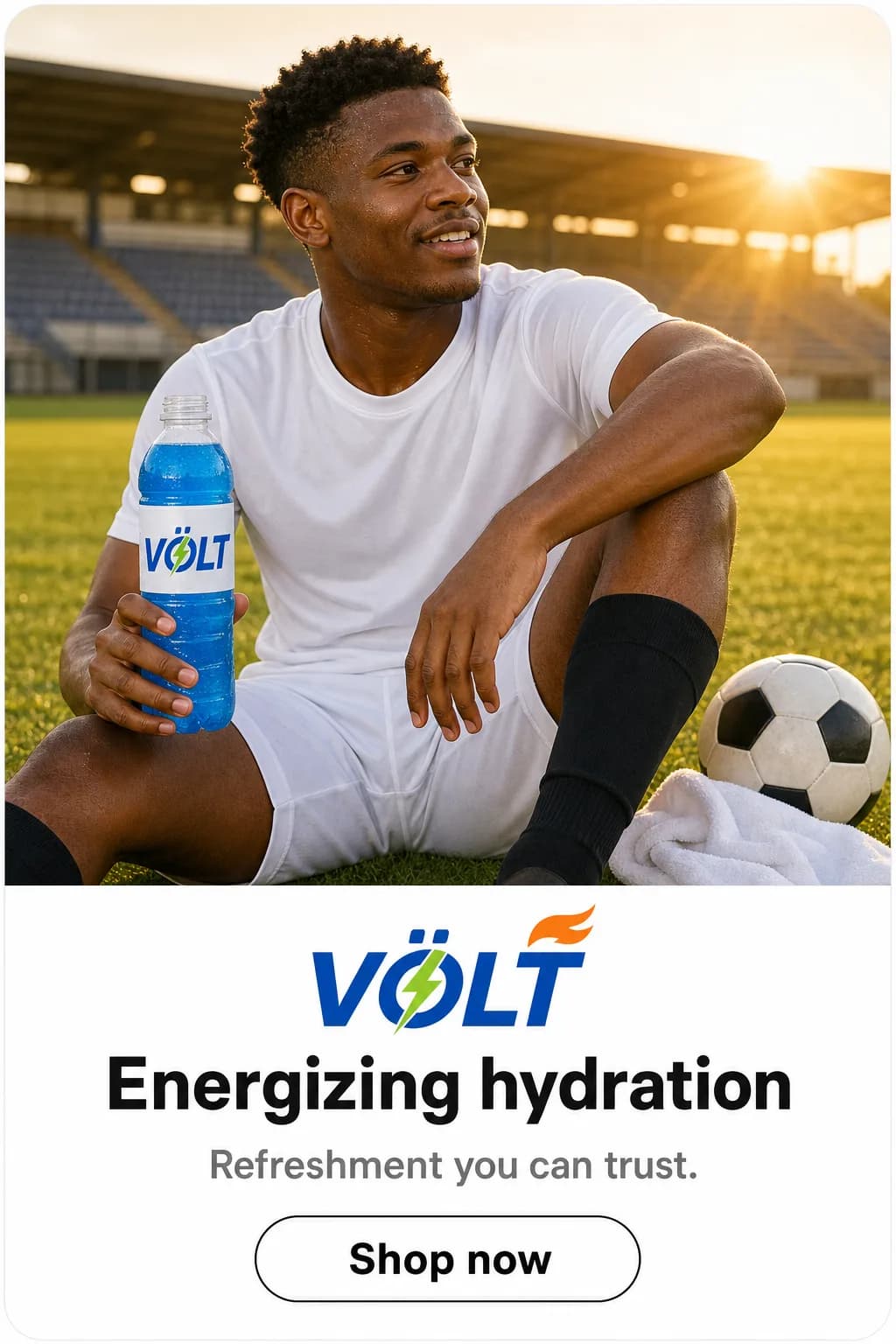 Volt energizing hydration ad creative